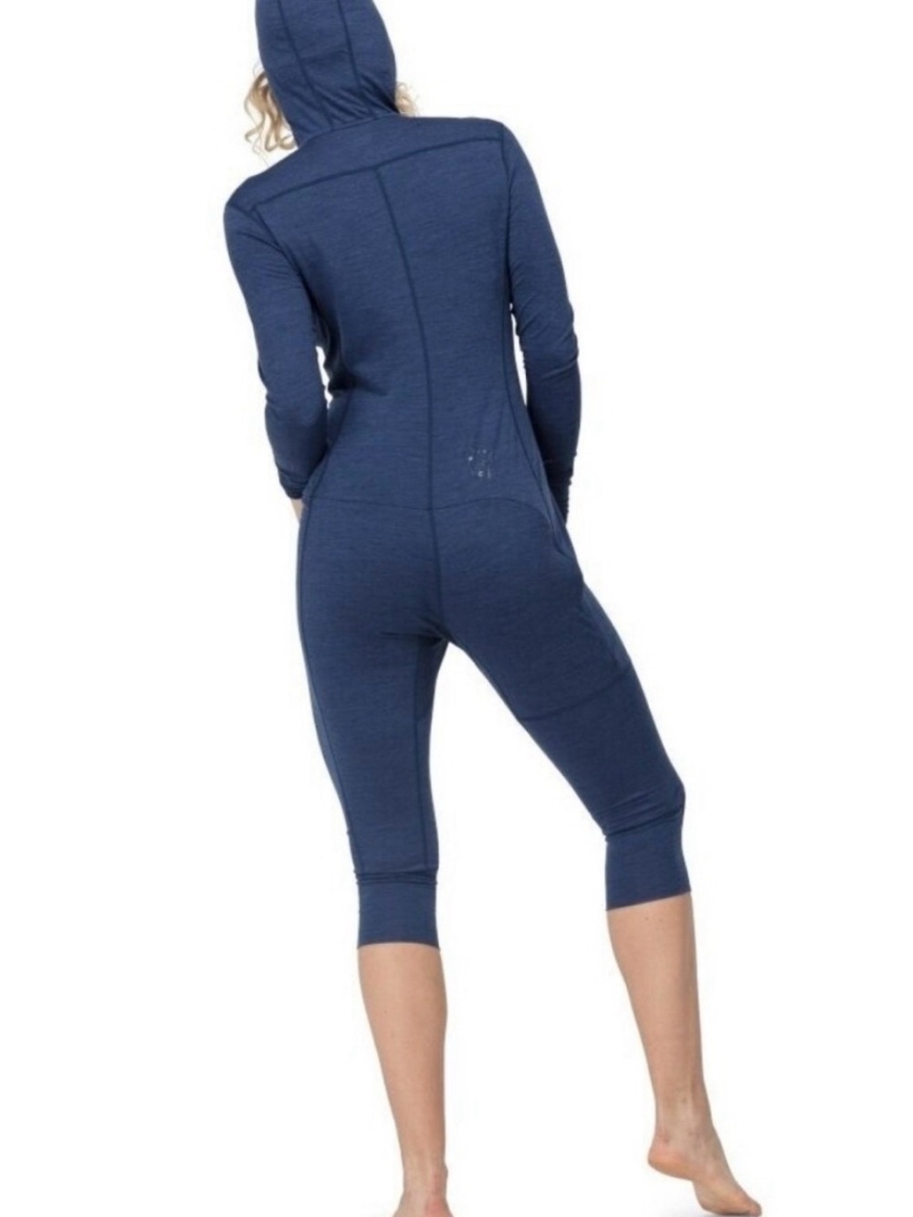 Norrona One Piece Wool Hooded Base Layer jumpsuit indigo night womens XL